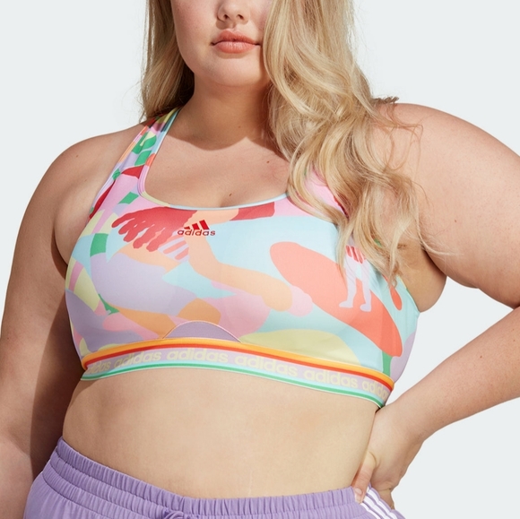 NWT FARM Rio Medium Support Sports Bra Women's Plus Size 2X Adidas - Main Image